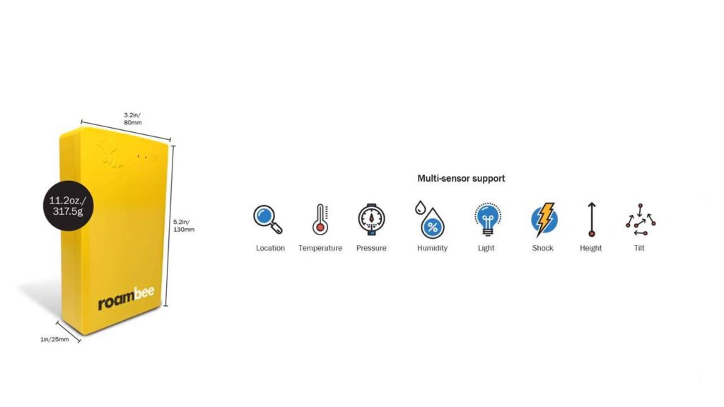 The IoT device from Roambee with multiple sensors