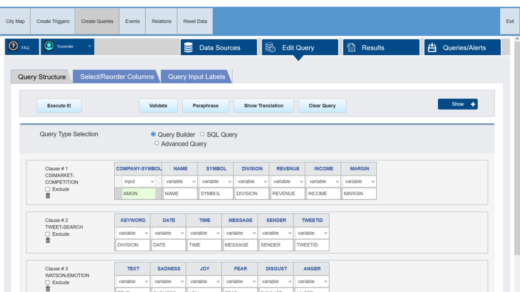 Queries feature in TriggerWare